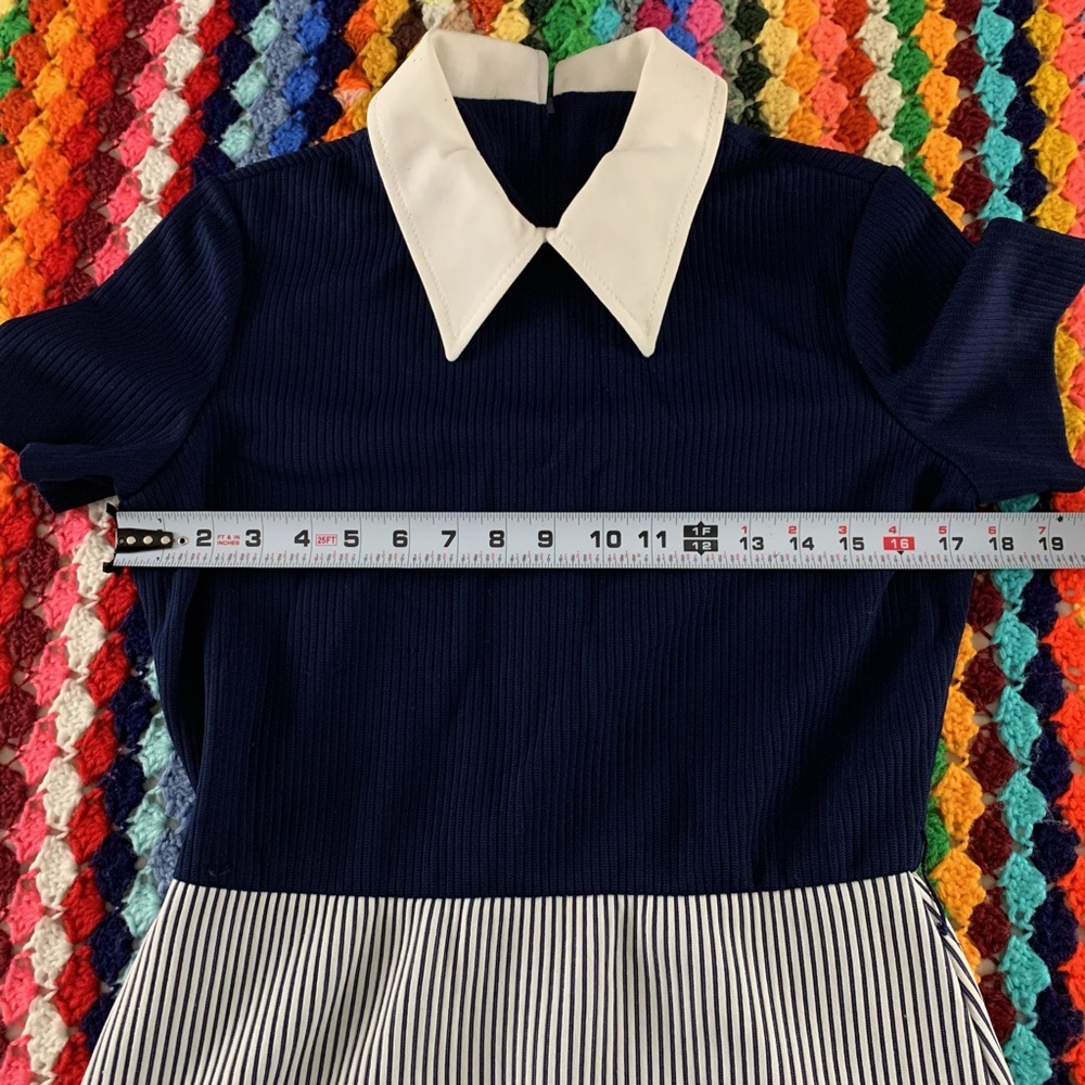 Vintage Butte Knit Matching Set Stretch Ribbed Short Sleeve Dress Pea Co… - Picture 8 of 16